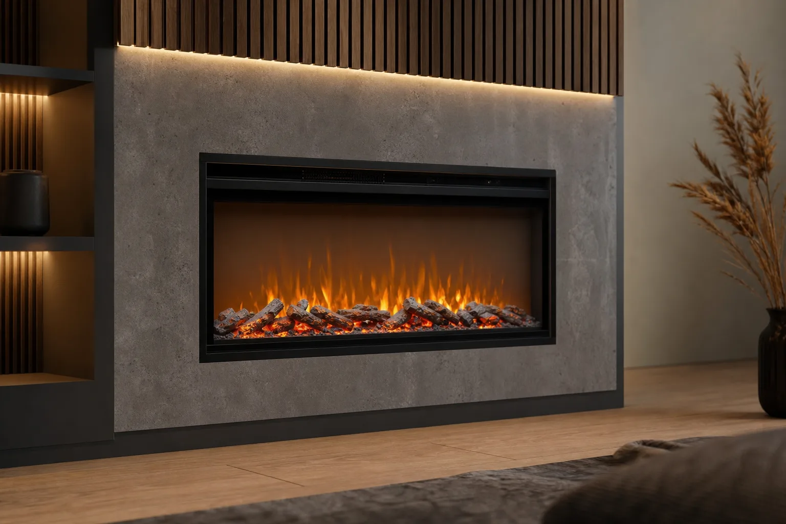Optimale Einstellungen fuer realistische Flammen und Wohlfuehltemperatur im Elektrokamin